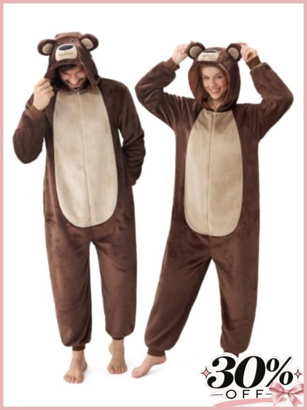 Plush Hooded Jumpsuit Adult Animal Costume Cosplay Halloween Party